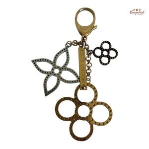 Authentic LOUIS VUITTON Goldtone Tapage Key Holder And Bag Charm - CK 1121